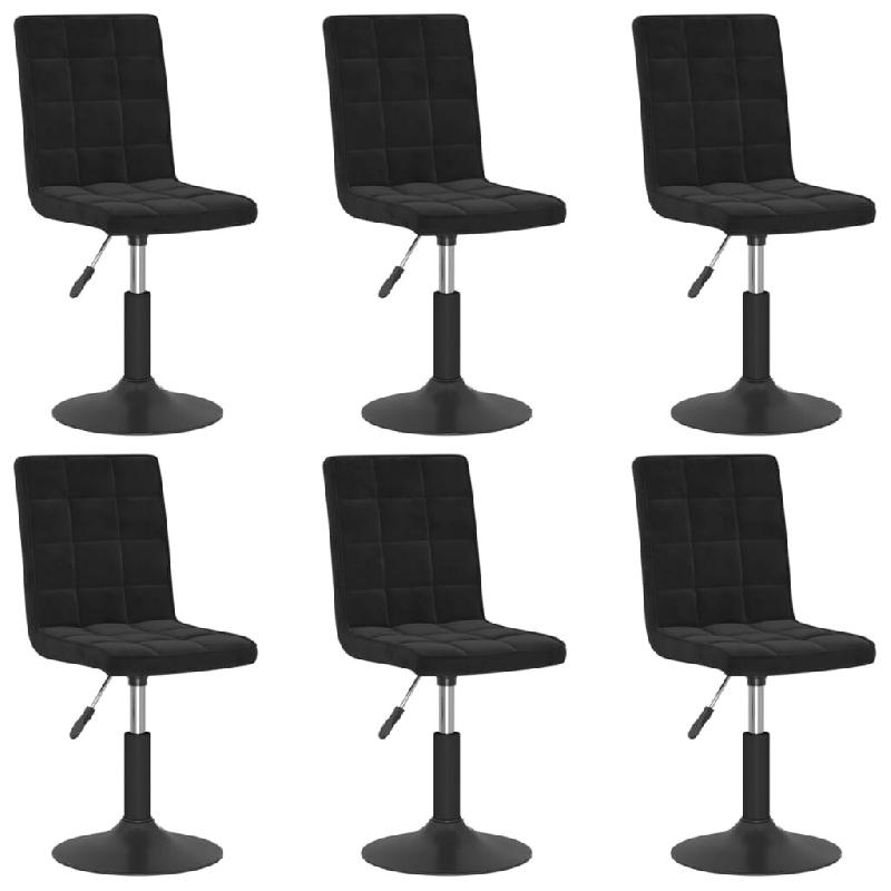 VidaXL Chaises pivotantes à manger lot de 6 noir velours Modèle Orion Logic Pro - 3089297_0