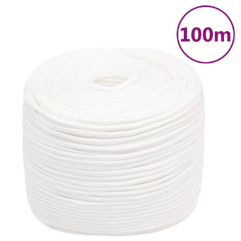 Vidaxl corde de bateau blanc complet 10 mm 100 m polypropylène 152561_0