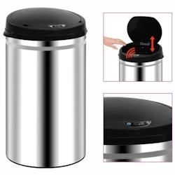 VidaXL Poubelle à Capteur Automatique 40 L Acier Inoxydable - argenté 322693_0