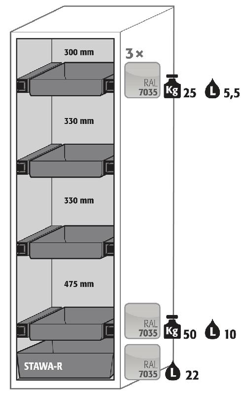 ARMOIRE S-PHOENIX VOL.2-90 S90.196.060.075.FDAC GRIS - MANUTAN COLLECTIVITÉS