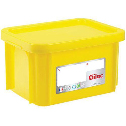 BAC HACCP 15 L RECTANGULAIRE AVEC COUVERCLE - JAUNE