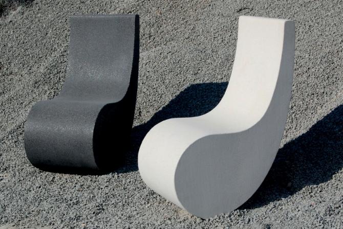 Siège en béton design 'Coma' - Banc public préfabriqué en ciment écologique - Dimensions 97x48x70 cm_0