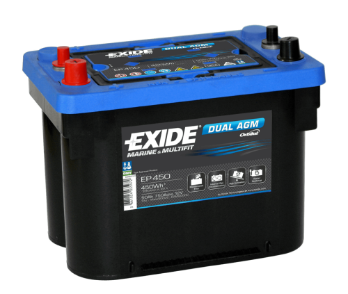 Batterie exide DUAL AGM MARINE EP450 12v 50ah_0