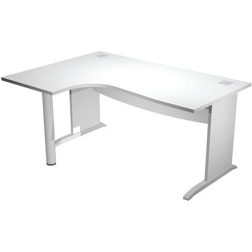 BUREAU 90° GAUCHE PIED L RENFORT MÉTAL VISUAL 180CM BLANC - ARTARREDI