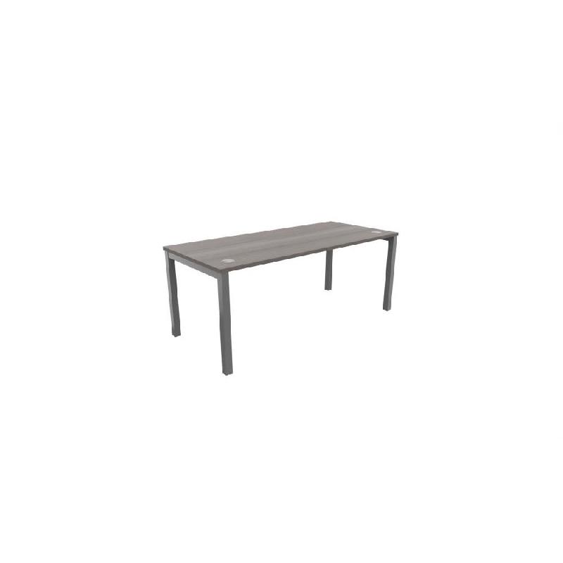 BUREAU DROIT BUROCOLOR AVEC OBTURATEUR L.180 X P.80 X H.72 CM - PLATEAU CEDRE - PIEDS ALUMINIUM