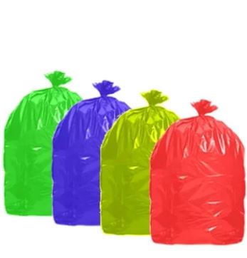 Carton de 200 sacs poubelle 50L en PE - différentes couleurs - épaisseur 30 microns - rouleau de 25 unités_0