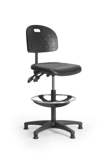 Chaise atelier polyuréthane - Asynchrone - Vérin haut - Repose pieds - Patins - TEXTASYNVHRPP_0