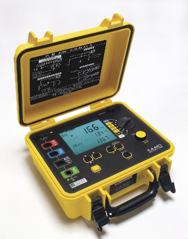 CHAUVIN ARNOUX - CA 6471 Contrôleur de terre - résistivité des sols, couplage et continuité - Mesure de terre sélective - USB - IP53 - Livré avec adaptateur/chargeur secteur et 2 pinces C182_0