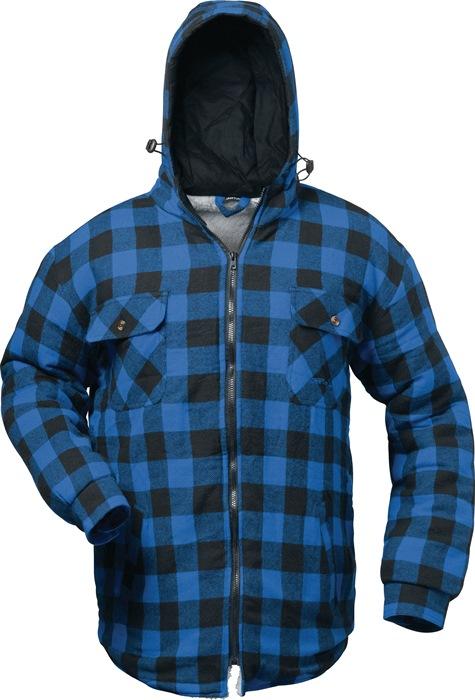 Chemise thermolactyl Alberta taille L - Bleu/noir à carreaux - Flanelle tissée, doublure Teddy, 50% nylon/50% PES, fourrure tissée 100% polyacrylique - CRAFTLAND_0