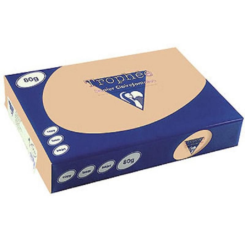 CLAIREFONTAINE PAPIER COULEUR POLYVALENT A4 SAUMON DE 80 G/M² (PRIX À L'UNITÉ)