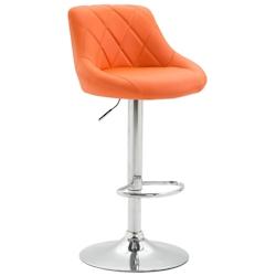 CLP Tabouret de bar Lazio en similicuir avec pied en métal Orange/Chrome - orange polyester 102287409_0