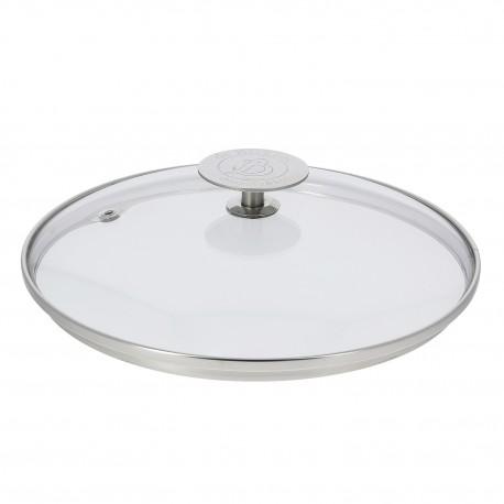 Couvercle en verre Milady cerclé inox De Buyer - Compatible four jusqu'à 200°C et gamme Milady_0
