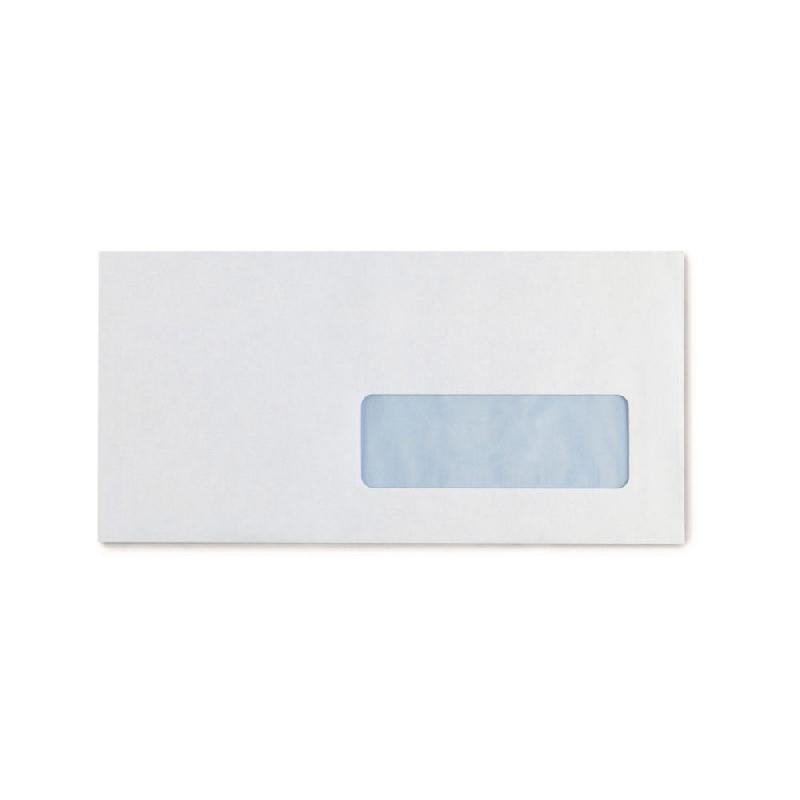 ENVELOPPE BLANCHE RAJA DL - 110 X 220 MM - 80G AVEC FENETRE - AUTOCOLLANTE - BOÎTE 500 UNITES