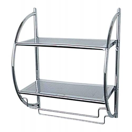 ÉTAGÈRE MURALE POUR SALLE DE BAIN - 2 TABLETTES/DOUBLE PORTE SERVIETTE WENKO