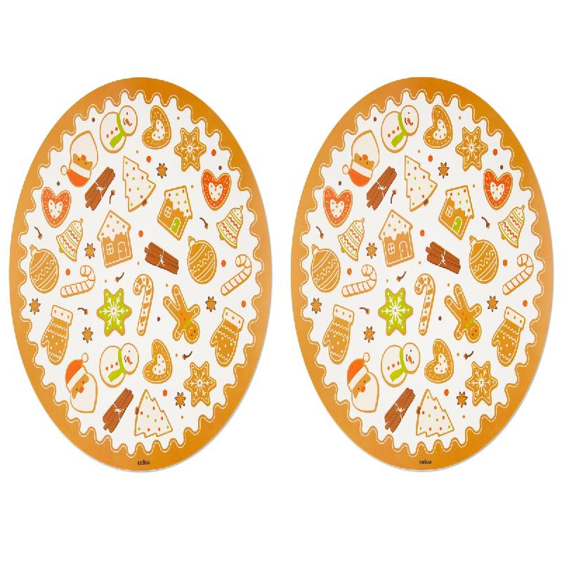 Excelsa set de 2 sets de table ronds 38x38 cm Wonderful Ginger Plastique Multicolore - multicolore plastique polypropylène 69345_0