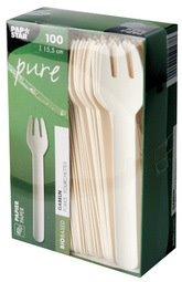 FOURCHETTE EN PAPIER 'PURE', LONGUEUR: 155 MM, BLANC