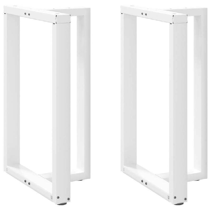 Helloshop26 - Lot de 2 pieds de table de bar en T ajustables 60 x 35 x 90 cm design moderne en acier blanc 02_0057346 - blanc acier 3000239993903_0