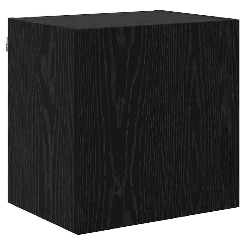 Helloshop26 - Meuble TV mural design moderne épuré rangement fonctionnel 40,5 x 30 x 40 cm en bois d'ingénierie noir 02_0052799 - noir Bois massif_0