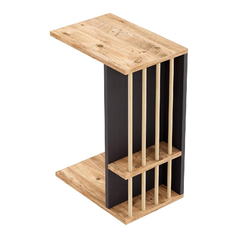 Helloshop26 - Table d'appoint panneau de particules bois plastique 44 x 29 x 65 cm effet bois noir 03_0010959 - noir Bois massif 3000225502805_0