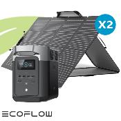 Kit station de charge portable 1800w - 1024wh ecoflow delta avec 2 panneaux solaires pliables 220w_0