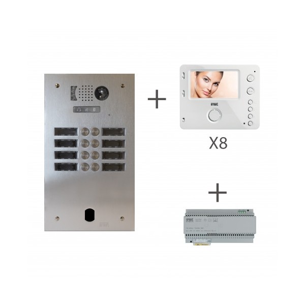 KIT VIDEO ALU 2R 8 BP 2 VOICE PROGRAMMÉ - URMET KV83/208