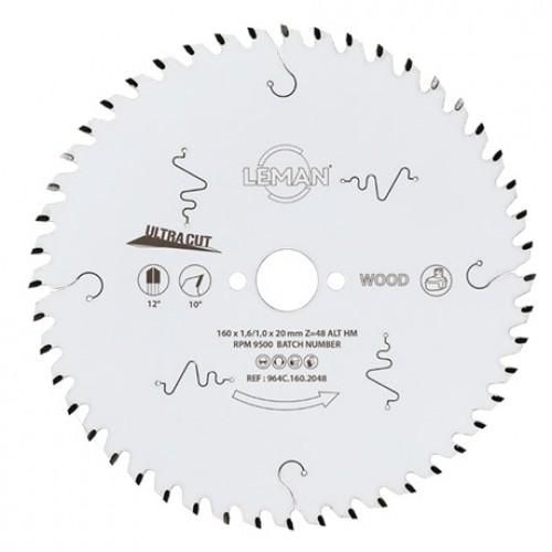 LAME DE SCIE CIRCULAIRE HM FINE POUR BOIS - Ø160X20X1,6 MM - 48 DENTS LEMAN