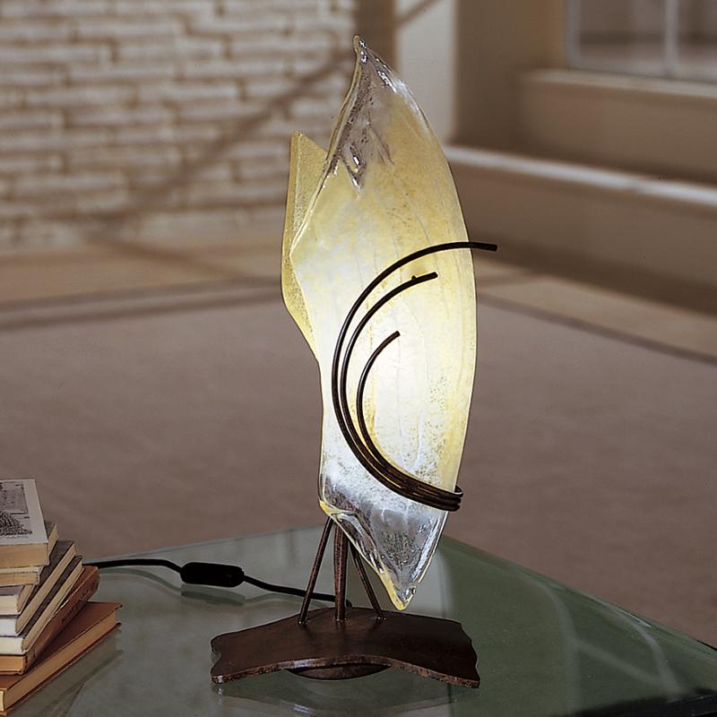 SIL-LUX LAMPE À POSER DESIGN ROMA 48 VERRE COURBÉ À DROITE