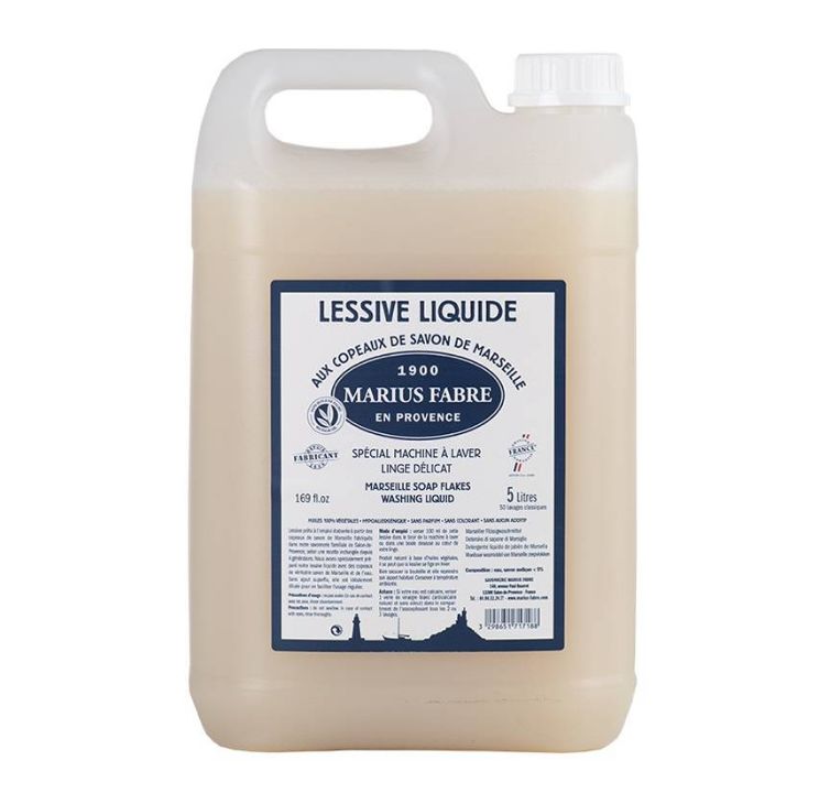 Lessive liquide aux copeaux - lessive- marius fabre -  savon de marseille 5l_0