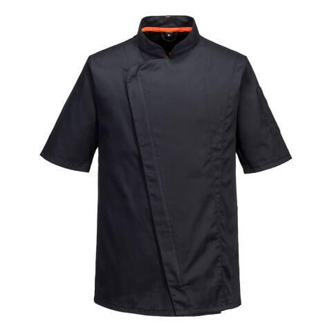 LOT DE 2 - PORTWEST C739 VESTE DE CUISINE MAILLE PRO MANCHES COURTES NOIR - TAILLE L