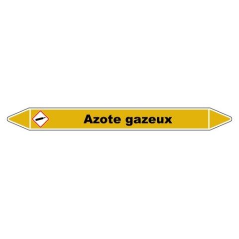 LOT DE 3 - MARQUEUR TUYAUTERIE - AZOTE GAZEUX - VINYLE LAMINÉ- NFX 08-105 150 X 12 MM