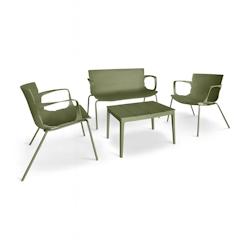 Now's Home - Salon De Jardin En Polypropylene Et Metal Vert Montauk - 3256390252438_0