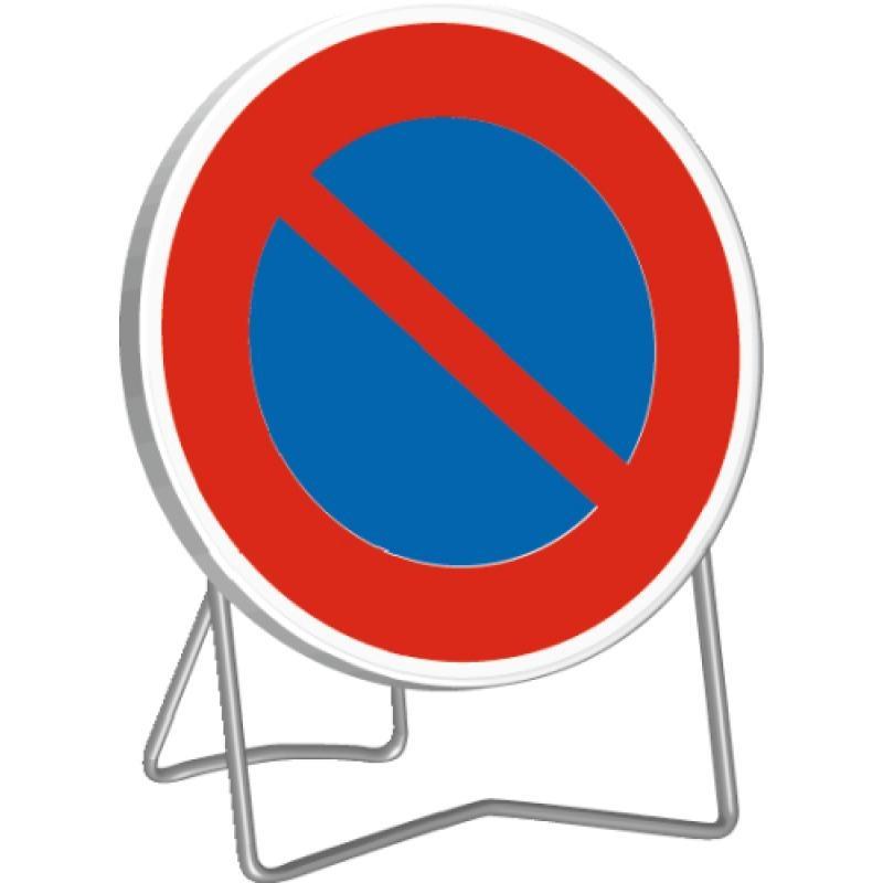 Panneau de signalisation temporaire b6a1 interdiction de stationner classe t1 diam?Tre 850mm