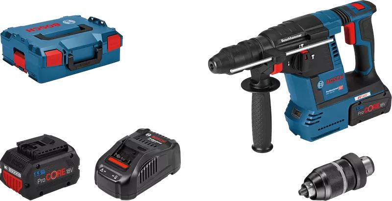 Perforateur sds-plus 18v gbh 18v-26f professional + 2 batteries procore18v 5,5ah + chargeur rapide + coffret l-boxx - BOSCH - 061191000f - 832785_0