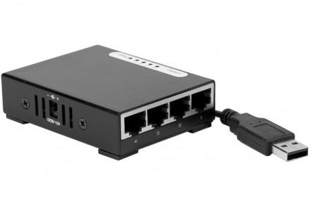Pocket switch Gigabit 4 ports - alimentable par USB - boîtier métal compact_0