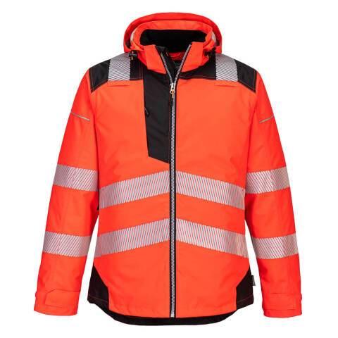 PORTWEST T400 PARKA HV PW3 ROUGE/NOIR - TAILLE L