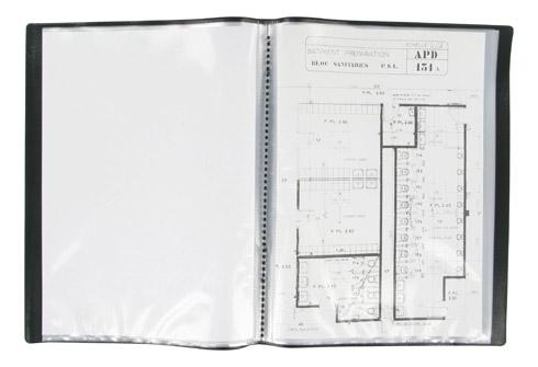 LOT DE 5 - PROTÈGE-DOCUMENTS BRUNEAU PVC OPAQUE A4 30 POCHETTES - 60 VUES NOIR