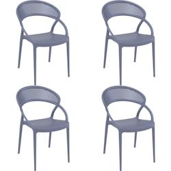 Resol garbar SUNSET Chaise Intérieur, Extérieur Set 4 Gris Foncé - gris plastique 20056_0