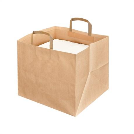 SAC CABAS BOÎTE À PIZZA 36/31.5X36 CM KRAFT NATUREL (VENDU PAR 125)