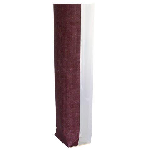 PAQUET DE 100 SACHETS À CONFISERIES DÉCORÉS TOILE DE JUTE AVEC FOND CARTON 100X220 MM COULEUR ÉCRU