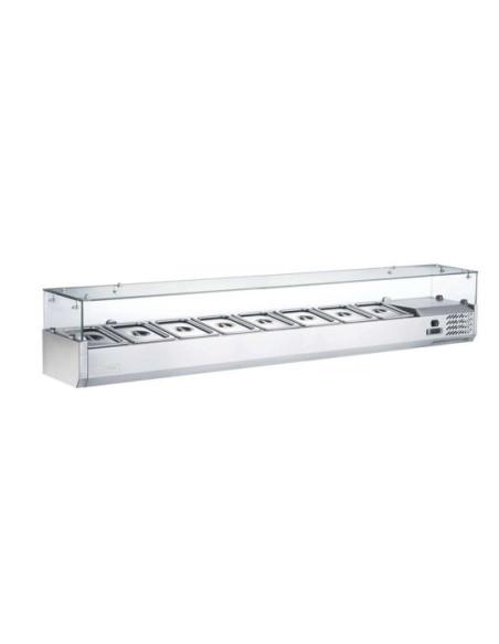 Saladette à poser 8 bacs GN 1/3 - vitrée positif - Référence : TRIVRX1800/380_0