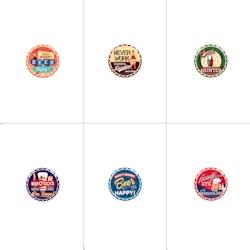 Set de 6 dessous de verre Beer 11 cm -  Multicolore Rond Céramique Table Passion 11x11 cm - multicolore céramique 3106238690147_0