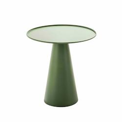 Oviala Business Table basse ronde 50 cm en acier vert cactus Gomba - vert acier 108808_0