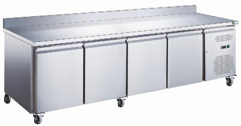 Table réfrigérée murale adossée 4 portes positive - Gamme série Star GN1/1 - AA4PD - Intérieur inox - Capacité 553L_0