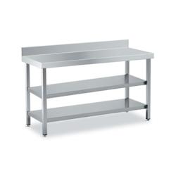 Tables Inox de Travail DISTFORM Premium  avec Dosseret et 2 étagères - Profondeur 600 mm-Longueur 1700 mm - QM260170_0