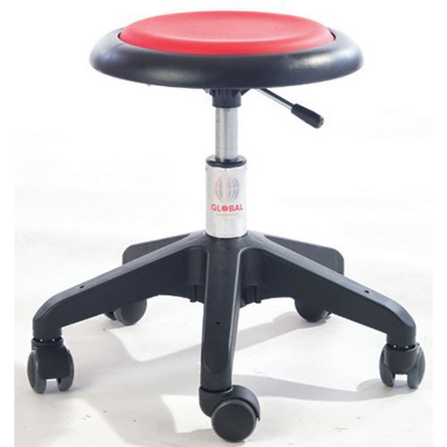 TABOURET MICRO OCTOPUS - IMITATION CUIR - BAS - ROUGE - GLOBAL PROFESSIONAL SEATING