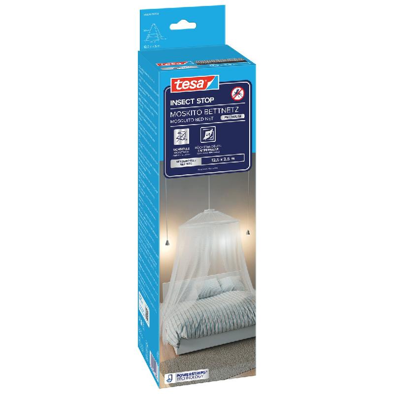 Tesa INSECT STOP Mosquito Bed Net Premium - Répulsif anti-insectes pour lits doubles - Dans un sac pratique idéal pour voyager - 125 cm x 250 cm - b_0