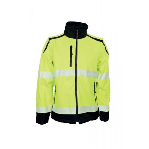 VESTE SOFTSHELL APOLLO AVEC MANCHES AMOVIBLES - HAUTE VISIBILITÉ - JAUNE - M KIPLAY