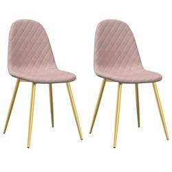 VidaXL Chaises à Manger Lot De 2 Rose Velours - rose 325672_0