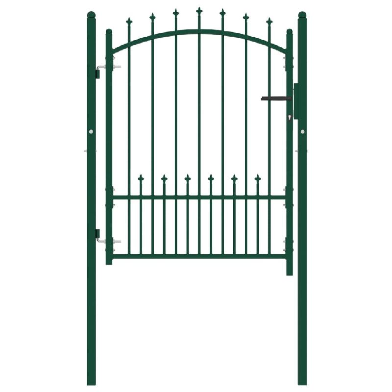 Vidaxl portail de clôture avec pointes acier 100x125 cm vert 146394_0