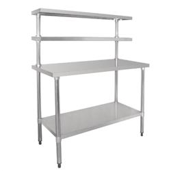 Vogue Table de travail avec étagère et étagère murale 180cm - inox CC360_0